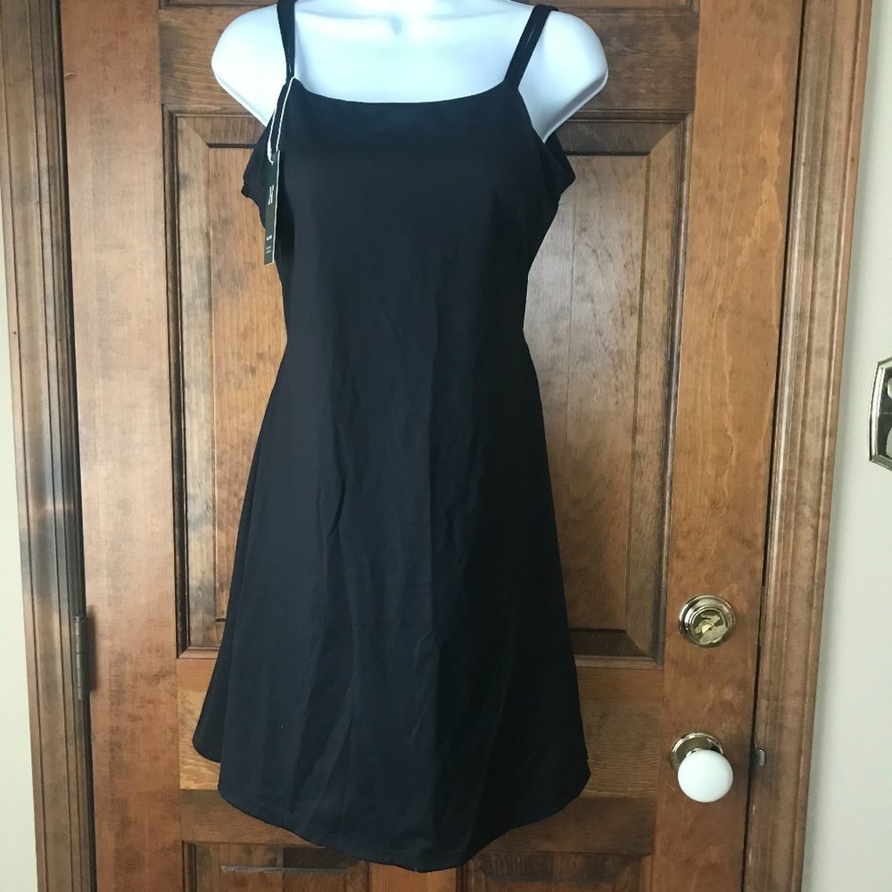NWT #1 HALARA Black Twisted Open Back Barre Ballet Dance Dress w/Shorts Large